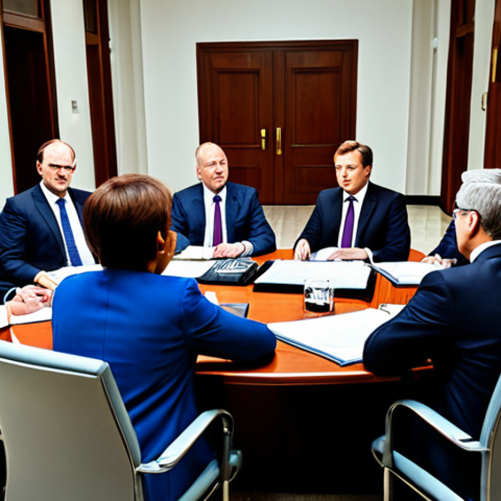 공공정책과 공공 예산 관리 - Political Decision-Making**
"A well-dressed group of diverse professionals (politicians, experts) s...