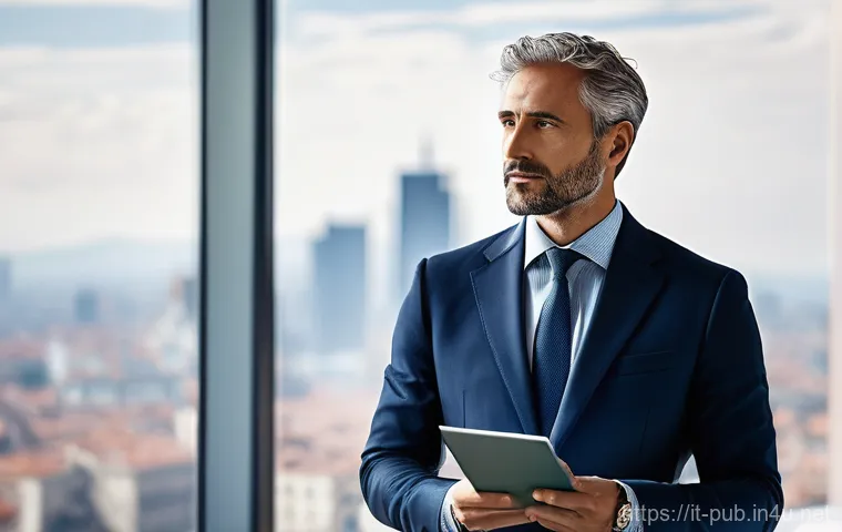 공공정책 전문가의 경력 전환 사례 - **Prompt:** A discerning Italian professional in their late 40s, smartly dressed in a tailored blaze...