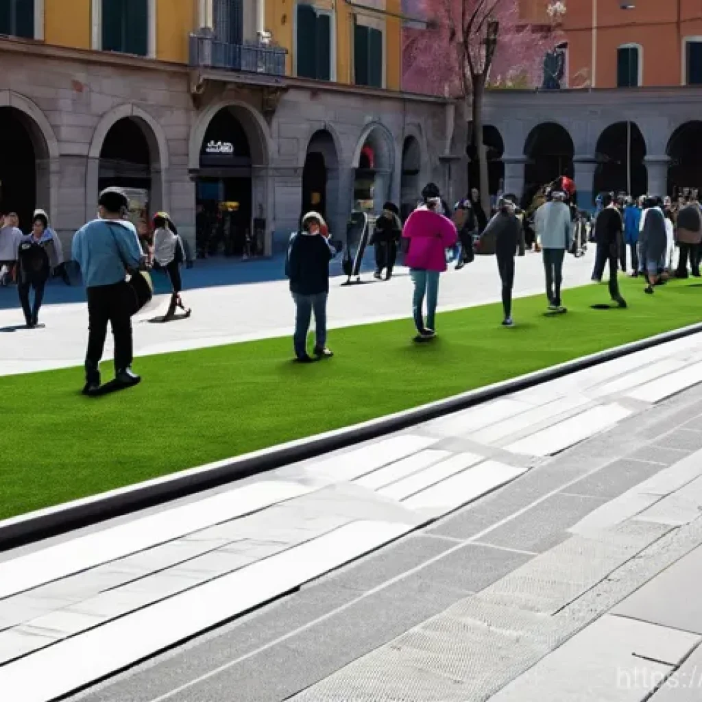 공공정책 분석 방법 - **Prompt:** A visually rich, bird's-eye view of a vibrant, bustling Italian piazza, such as one migh...
