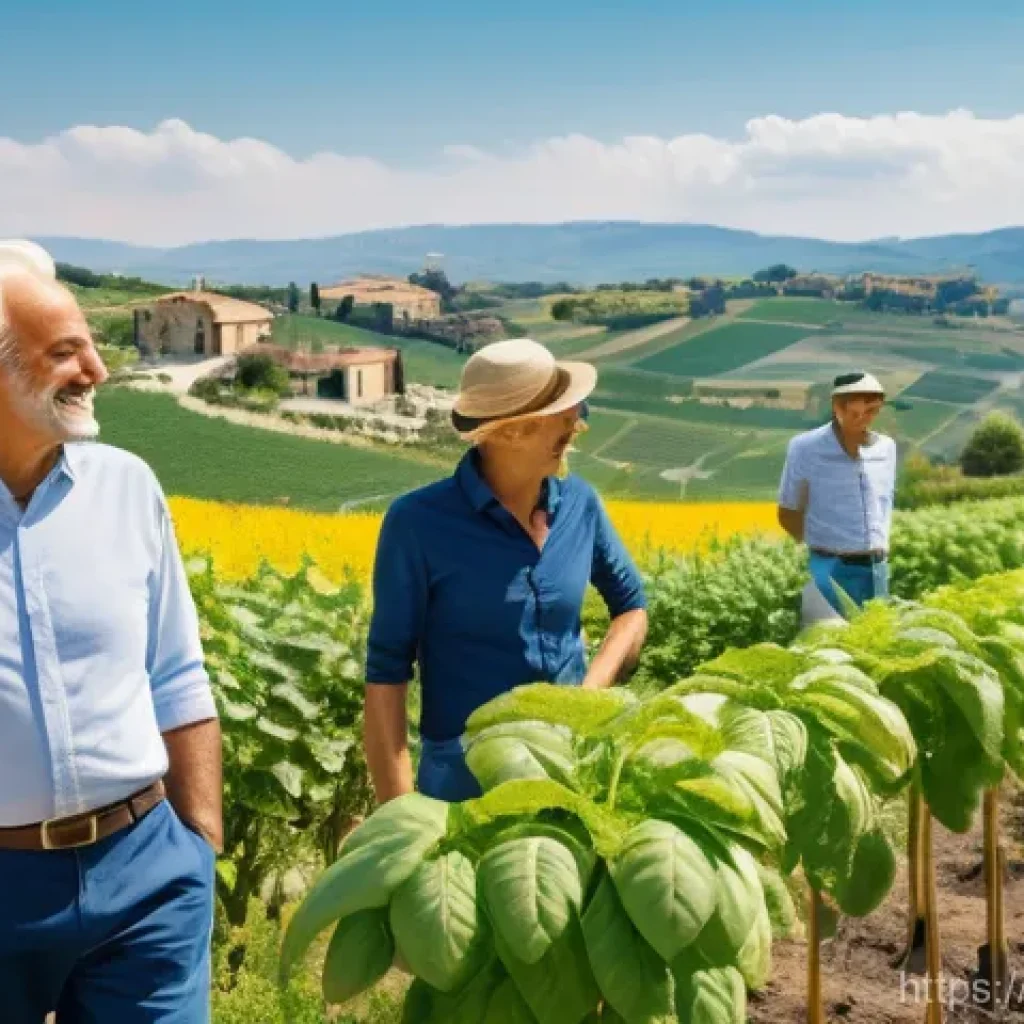 공공정책 전문가의 중점 과목 - **A Vibrant Italian Future Through Renewable Energy:**
    "A stunning, sun-drenched Italian landsca...