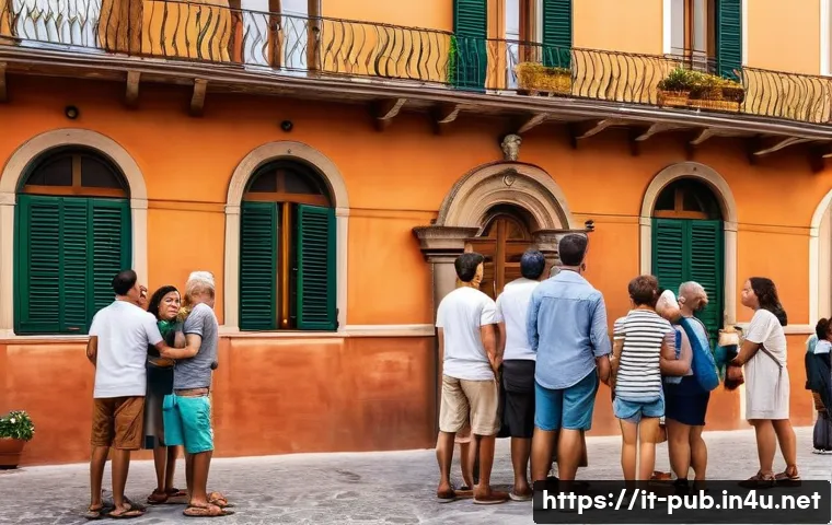 공공정책과 지역사회 개발 - **Vibrant Italian Piazza Community Gathering**
"A bustling, sunny Italian piazza (town square) i...