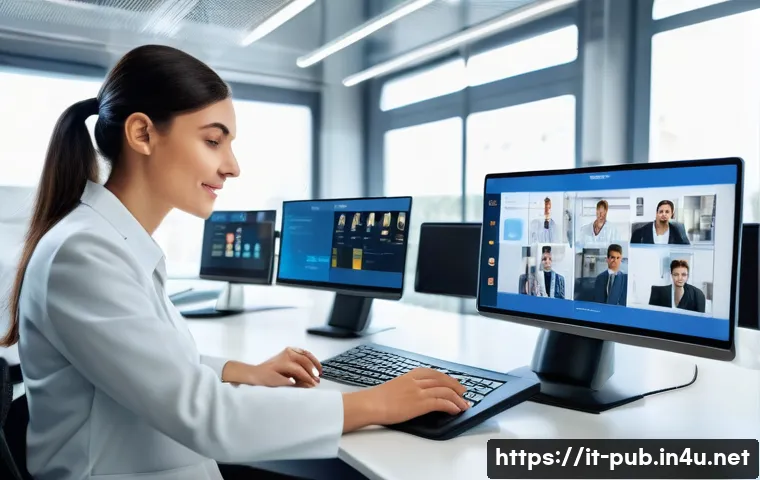 공공정책과 공공기관의 역할 - A modern Italian public administration office with diverse staff members using advanced digital plat...