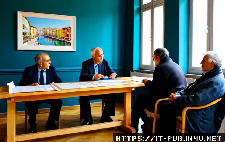 Home 17 공공정책 이론과 실무 - Photorealistic public policy workshop in a bright Italian municipal meeting room, diverse civic prof...